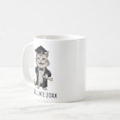 Cute Cat Graduation Personalized コーヒーマグカップ (正面左)