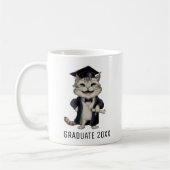 Cute Cat Graduation Personalized コーヒーマグカップ (左)