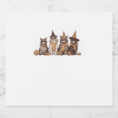 Cute Cat Halloween Kitty Halloween Animal Pet Men  スパークリングワインラベル (シングルラベル)