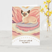 cute cat happy birthday カード (黄色い花)