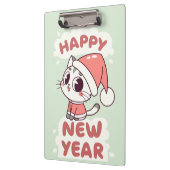 cute cat happy new year clipboard クリップボード (左)