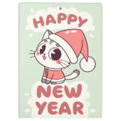 cute cat happy new year clipboard クリップボード (裏面)