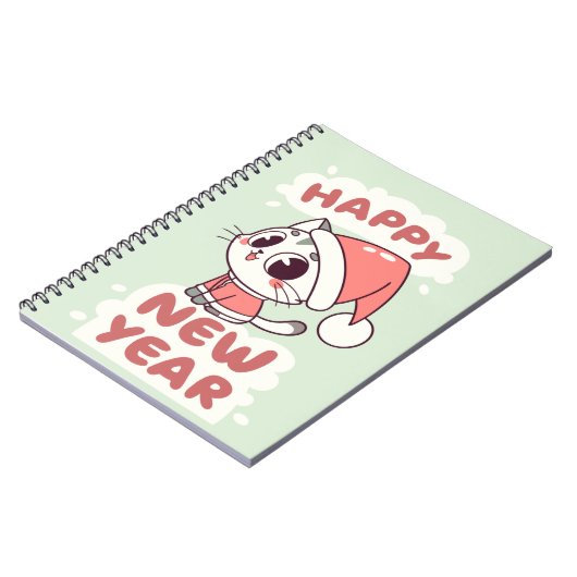 cute cat  happy new year notebook ノートブック (左側)