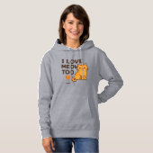 Cute Cat Hoodie I LOVE MEOW TOO | Custom Name パーカ (正面フル)