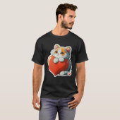 Cute Cat Hugging Red Heart for Kitten  and Cats ow Tシャツ (正面フル)