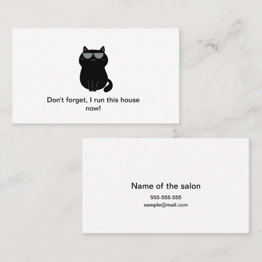 Cute Cat - I run the house - Customizable 名刺 (正面/裏面)