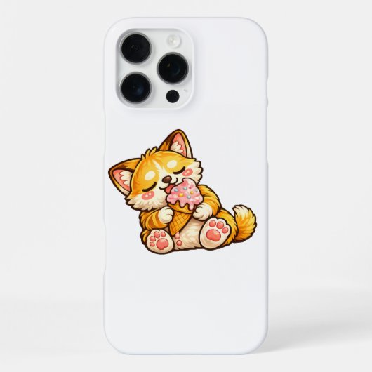 Cute Cat Ice Cream iPhoneケース (裏面)