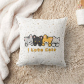 Cute Cat Illustration I Love Cats Kawaii Cartoon D クッション (ブランケット)