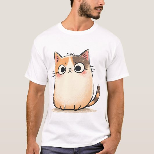 Cute Cat Illustration Tシャツ (正面)