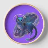 Cute Cat Illustration Wall Clock 壁時計 (正面)