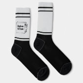 Cute Cat in a Paper Bag Crew Socks with Name ソックス (右)