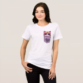 Cute Cat in a Pocket T-shirt トライブレンドＴシャツ (正面全面)