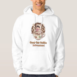 Cute Cat in Coffee Cup - Cozy Adventure Hoodie パーカ