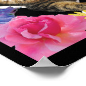 Cute cat in fantasy garden poster ポスター (角)