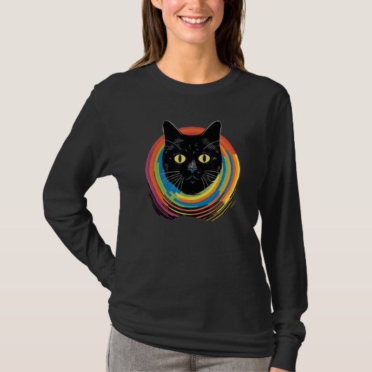 cute Cat in Front of Rainbow cats  catowner 20 Tシャツ (正面)