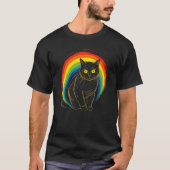 cute Cat in Front of Rainbow cats  catowner 21 Tシャツ (正面)