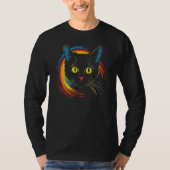cute Cat in Front of Rainbow cats  catowner 2 Tシャツ (正面)