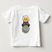 Cute Cat in space Cat Astronaut Cosmic animal Moon ベビーTシャツ (裏面)