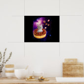 Cute Cat Inside Donut In Space Kitty Lovers ポスター (キッチン)
