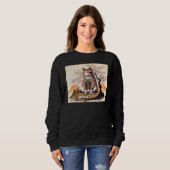 cute cat Japanese Aesthetic Sakura Cherry Blossoms スウェットシャツ (正面フル)