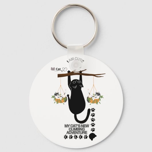 Cute Cat Keychain | Adorable Kitty Accessory キーホルダー (正面)