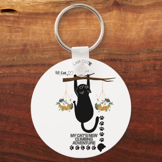 Cute Cat Keychain | Adorable Kitty Accessory キーホルダー (裏面)