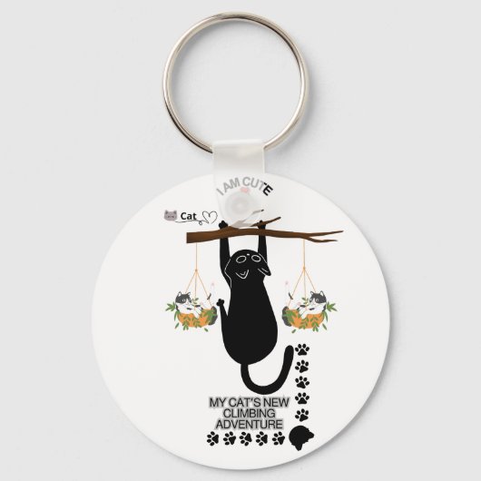 Cute Cat Keychain | Adorable Kitty Accessory キーホルダー (裏面)