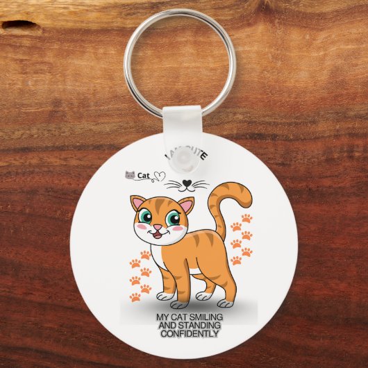 Cute Cat Keychain | Adorable Kitty Accessory  キーホルダー (裏面)