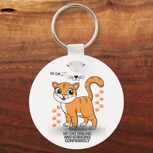 Cute Cat Keychain | Adorable Kitty Accessory  キーホルダー (正面)