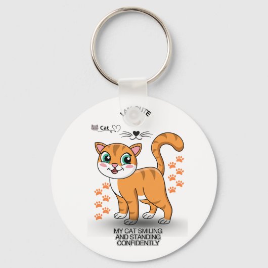 Cute Cat Keychain | Adorable Kitty Accessory  キーホルダー (裏面)