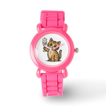Cute Cat Kids Watch – Cartoon Kitten Birthday Gift