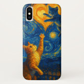Cute Cat Kitten Starry Night iPhone / iPad case Case-Mate iPhoneケース (裏面)