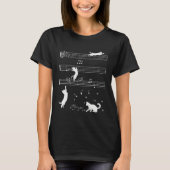 Cute Cat Kitty Playing Music Note Clef Musician Tシャツ (正面)