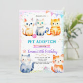 Cute cat kitty theme party invitation 招待状 (スタンド正面)