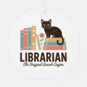 Cute Cat Librarian メタルオーナメント (裏面)