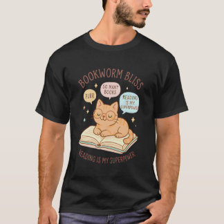 Cute Cat Librarian Book Reader Collector Book Worm Tシャツ