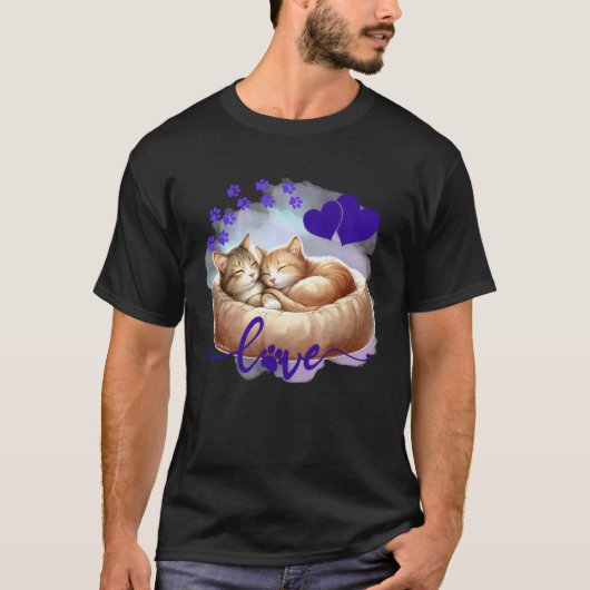 Cute Cat Love and Friendship - Valentine's Day Swe Tシャツ (正面)