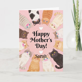 Cute Cat Lover Happy Mothers Day  カード