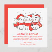 Cute Cat Lovers Christmas Playful Business シーズンカード (正面/裏面)