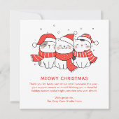 Cute Cat Lovers Christmas Playful Business シーズンカード (正面)