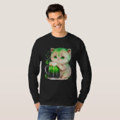 Cute Cat Loves Beer St Patrick s Day Cat Tシャツ (正面フル)