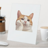 Cute Cat Meme & Pink Coffee Aesthetic Sticker Shee 台座サイン (インサイチュ)