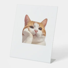 Cute Cat Meme & Pink Coffee Aesthetic Sticker Shee 台座サイン