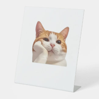 Cute Cat Meme & Pink Coffee Aesthetic Sticker Shee 台座サイン