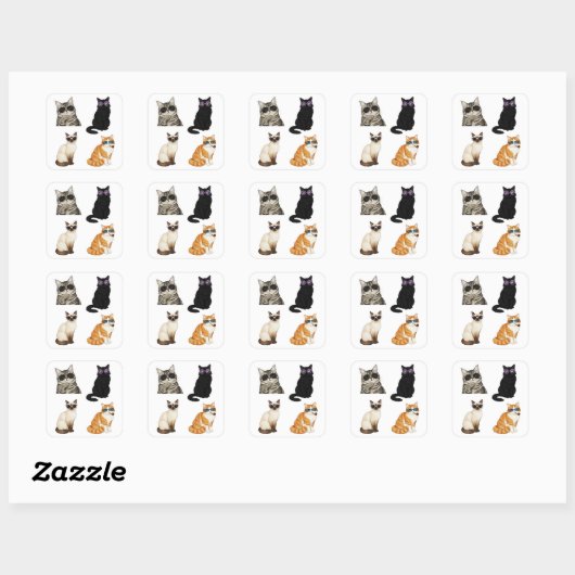 cute cat memes pack Sticker スクエアシール (シート)