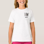 Cute Cat Meow Fake Pocket Watercolor Kids Tシャツ (正面)
