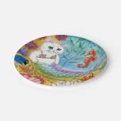 Cute Cat Mermaid Beach Paper Plate ペーパープレート (アングル)