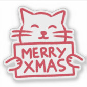 Cute Cat Merry Xmas シール (正面)
