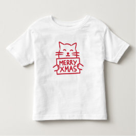 Cute Cat Merry Xmas トドラーTシャツ