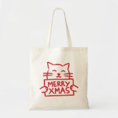 Cute Cat Merry Xmas トートバッグ (正面)